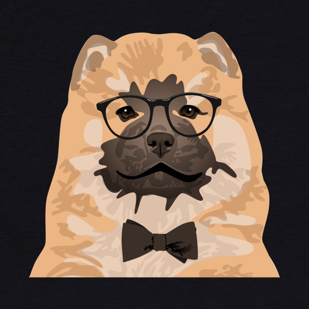 Hipster Chow Chow Dog T-Shirt for Dog Lovers by riin92